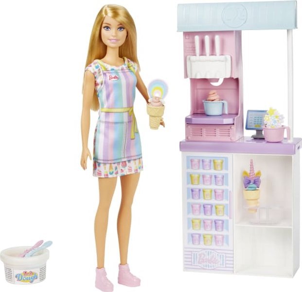 Barbie Ice Cream Shop Playset – Modepuppe – Weiblich – 4 Jahr(e) – Mädchen – 294 mm – Mehrfarbig (HCN46)