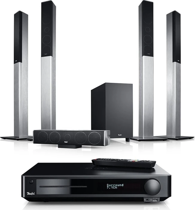 Teufel LT 4 5.1 Set L – Sistema Home Cinema Hi-Fi In Alluminio, 4 Colonne E Subwoofer, Nero