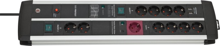 Brennenstuhl Premium-Protect-Line 120000A, 11-fach Schuko mit 2x USB-A, 3m