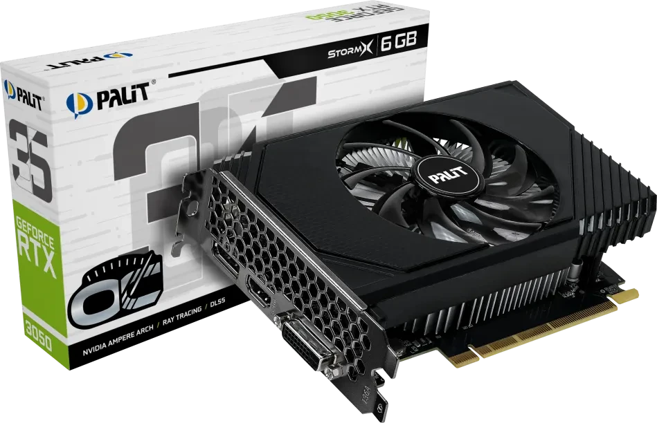 Palit GeForce RTX 3050 StormX OC, 6GB GDDR6, DVI, HDMI, DP Palit GeForce RTX 3050 StormX OC, 6GB GDDR6, DVI, HDMI, DP