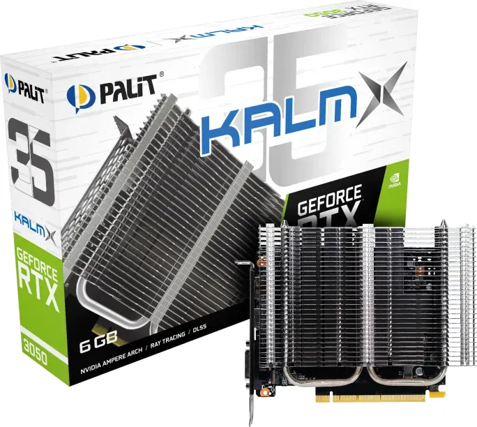 Palit GeForce RTX 3050 KalmX, 6GB GDDR6, DVI, HDMI, DP