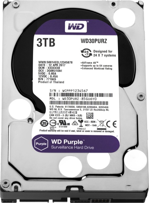 Western Digital WD Purple 3TB, SATA 6Gb/s