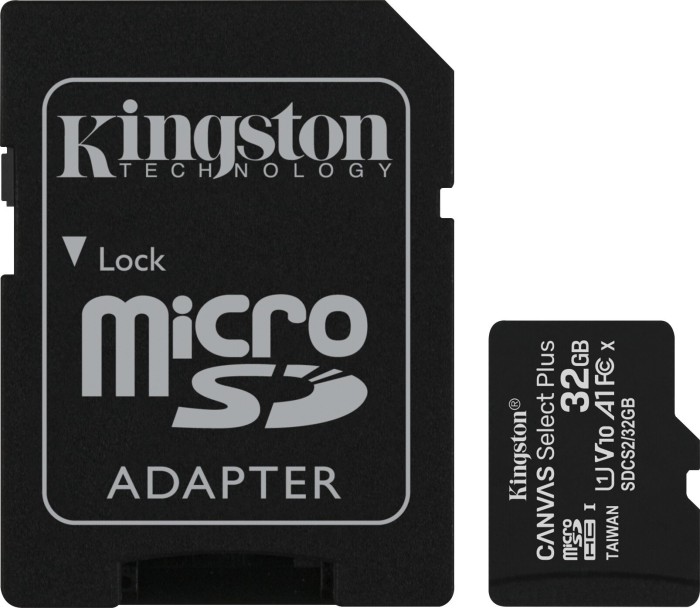 Kingston Canvas Select Plus R100 microSDHC 32GB Kit, UHS-I U1, A1, Class 10, 3er-Pack