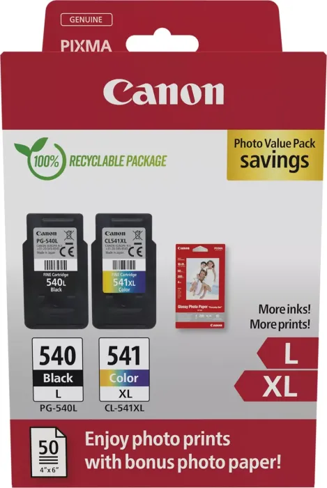Canon Tinte PG-540L/CL-541XL schwarz/dreifarbig Foto-Valuepack