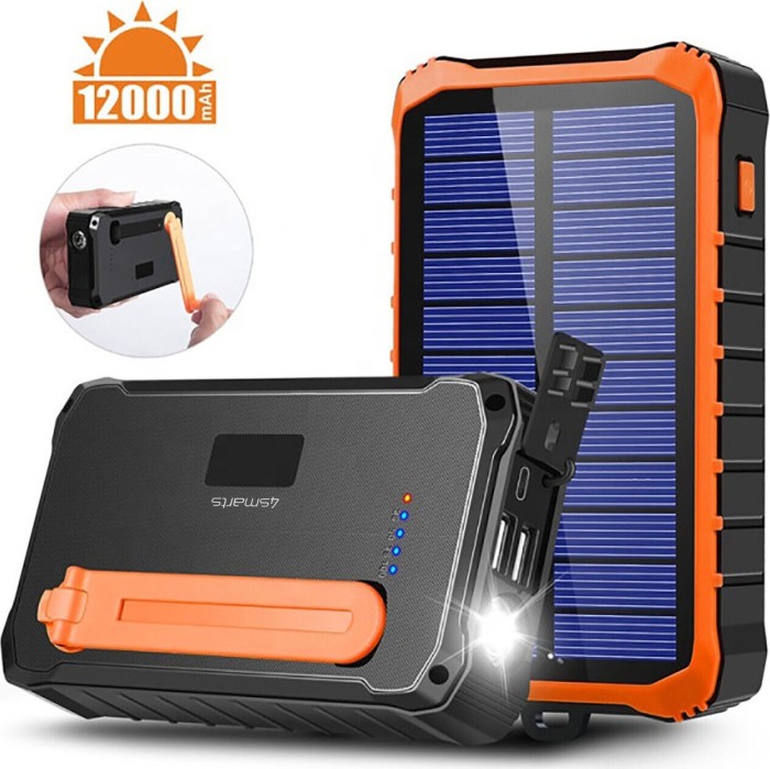 4smarts Solar Powerbank Prepper 12000mAh schwarz/orange