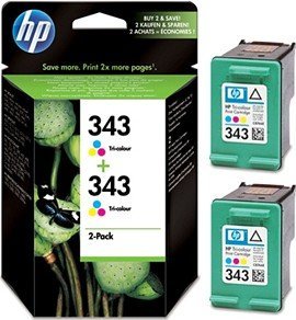 HP Druckkopf mit Tinte 343 dreifarbig, 2er-Pack
