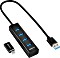 Sharkoon 4-Port Aluminium Hub schwarz, USB-A 3.0/USB-C 3.0 [Stecker] (4044951037582)