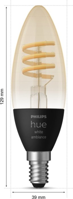 Philips Hue White Ambiance Filament LED Kerze E14 4.6W