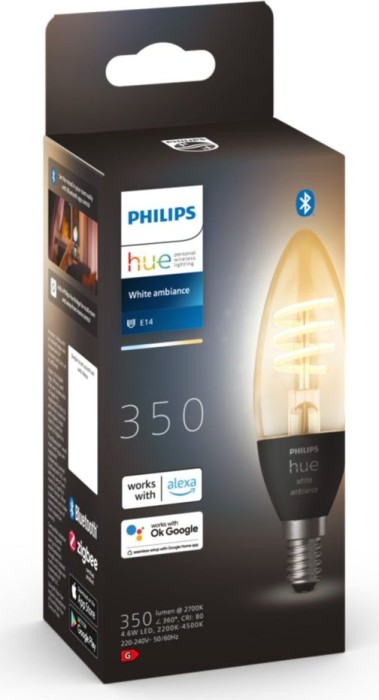 Philips Hue White Ambiance Filament LED Kerze E14 4.6W