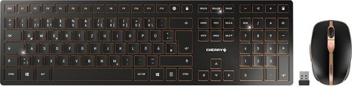 Cherry Desktop DW 9100 SLIM [CH] WL AES black BT Lithium Akku - wochenlange Nutzung ohne Aufladung
