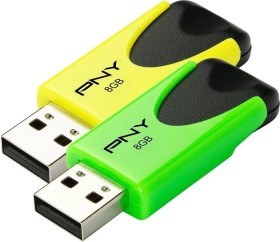 PNY Attaché 4 Twin 8GB, USB-A 2.0, 2er-Pack (FD8GBATT4NEOYGRX2-EF)