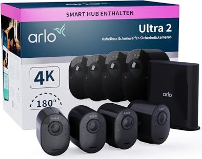 Arlo Ultra 2 Kit schwarz, 4 Kameras, Set