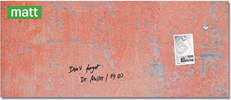 Sigel Artverum szklana tablica magnesowa matowy Red Wall, 130x55cm