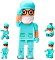 Various USB Sticks Cartoon doctor with mouthguard green 64GB, USB-A 2.0