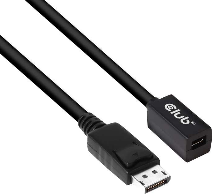 Club 3D DisplayPort/mini DisplayPort 1.4 kabel przedłużający 8K60Hz DSC1.2 HBR3 HDR czarny, 1m