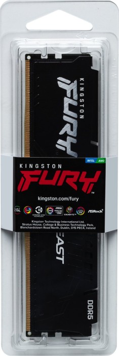 Kingston FURY Beast czarny DIMM 16GB, DDR5-6800, CL34-45-45, on-die ECC