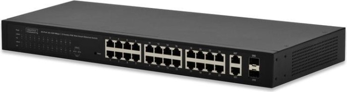 Intellinet Rack Gigabit Smart switch, 24x RJ-45, 2x SFP, PoE+
