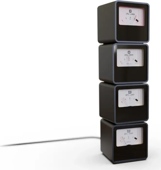 Streacom VU1 Dynamic Analogue Dials, Zeigermessgerät, srebrny, zestaw startowy, 1x hub, 3x Dials, sztuk 4-zestaw