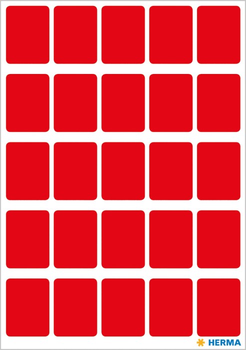 Herma etykiety wielozadaniowe, 15x20mm, czerwony, 5 arkuszy