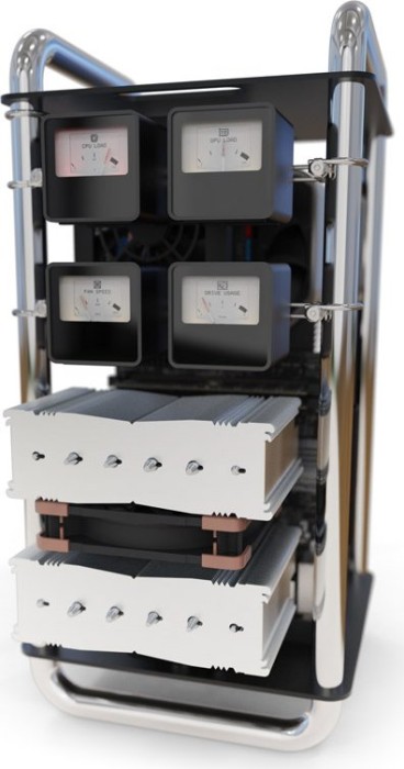 Streacom VU1 Dynamic Analogue Dials, Zeigermessgerät, czarny, zestaw startowy, 1x hub, 3x Dials, sztuk 4-zestaw