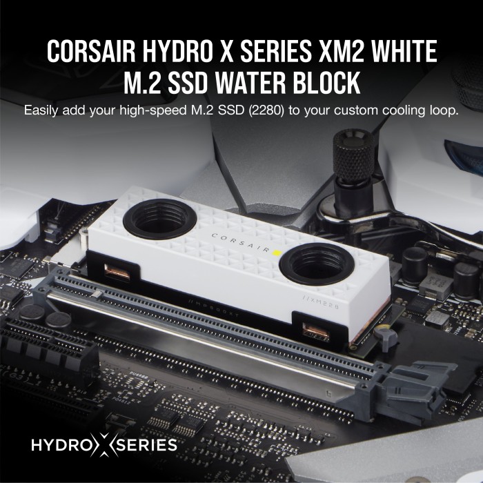 Corsair Hydro X Series XM2 M.2 SSD Water Block - White