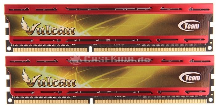 TeamGroup Vulcan rot DIMM Kit 8GB, DDR3-2400, CL11-13-13-35 (TLD38G2400HC11CDC01)