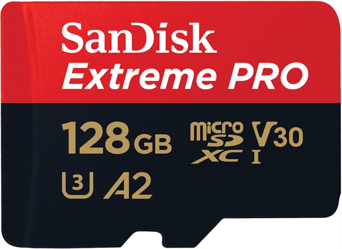 SanDisk Extreme PRO R200/W90 microSDXC 128GB Kit, UHS-I U3, A2, Class 10