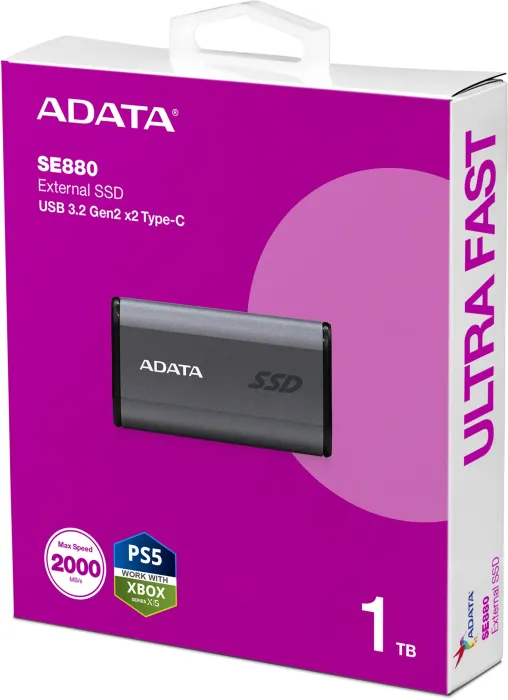 ADATA Elite SE880 Titanium Gray 1TB, USB-C 3.2