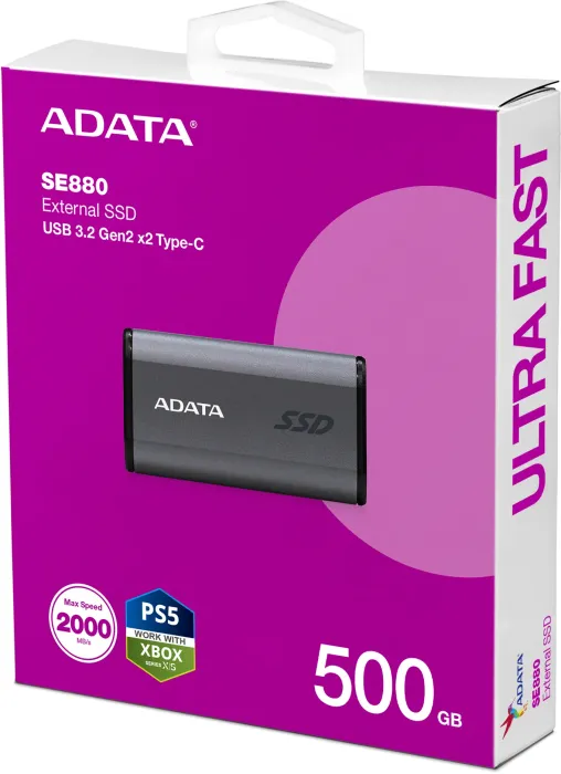 ADATA Elite SE880 Titanium Gray 500GB, USB-C 3.2