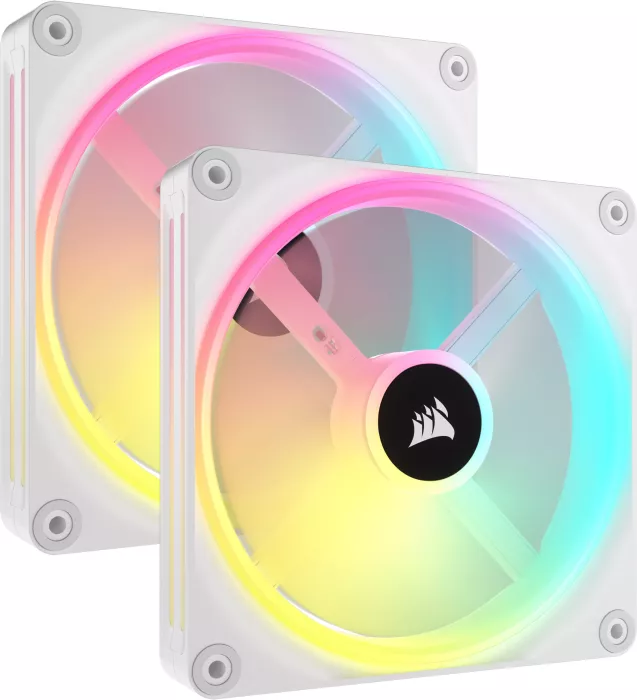 Corsair iCUE LINK QX140 RGB Starter Kit, weiß, 2er-Pack, LED-Steuerung, 140mm (CO-9051008-WW)