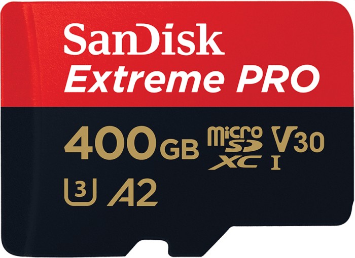 SanDisk Extreme PRO R200/W140 microSDXC 400GB Kit, UHS-I U3, A2, Class 10