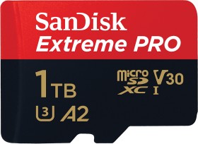SanDisk Extreme PRO R200/W140 microSDXC 1TB Kit, UHS-I U3, A2, Class 10