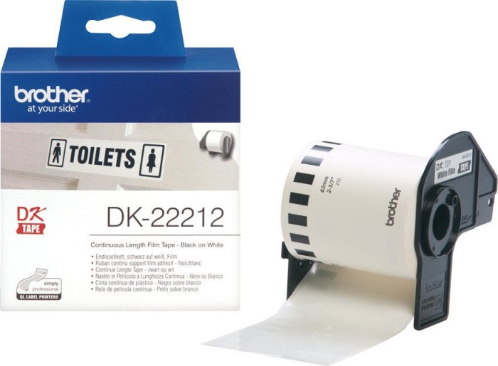 Brother etykiety rolkowane DK-22212, 62mm, 15.2m, biały, 1 rolka