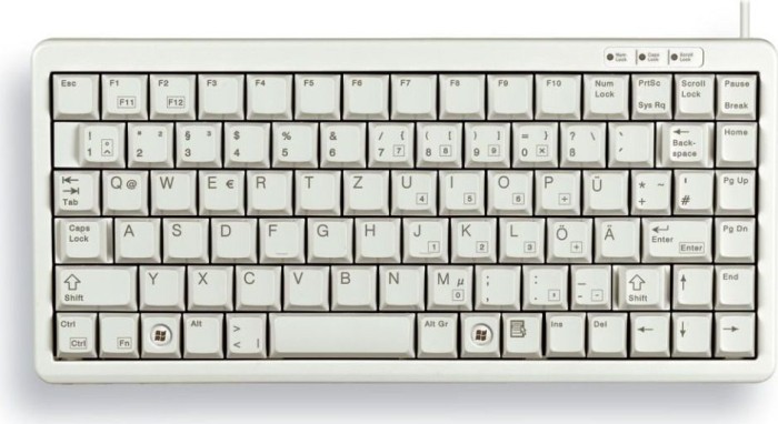 Cherry G84-4100 Compact-keyboard jasnoszary, Cherry ML, PS/2, DE