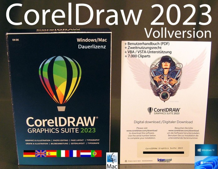 Corel CorelDraw Graphics Suite 2023 (mulitlingual) (PC/MAC)
