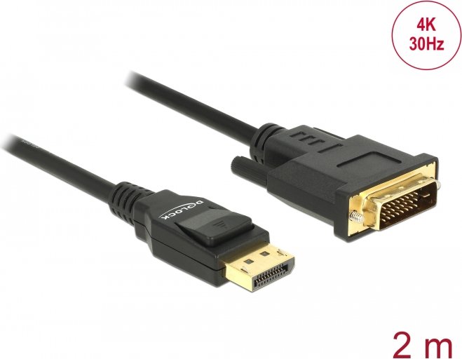 DeLOCK DisplayPort 1.2 [Stecker] auf DVI-D 24-Pin [Stecker] Kabel, 2m