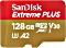 SanDisk Extreme PLUS R200/W90 microSDXC 128GB Kit, UHS-I U3, A2, Class 10 (SDSQXBD-128G)