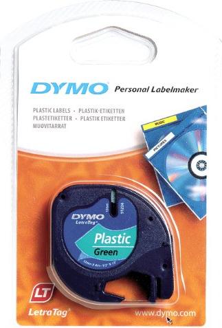 Dymo LetraTAG Letra Tag 91224 S0721690 Beschriftungsband Farbe grün 12mm 4 Met 