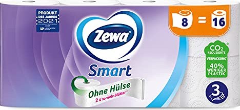 Zewa Smart 3-lagig Toilettenpapier weiß, 8 Rollen