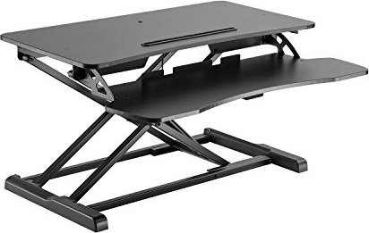 V7 Essential-Workstation-Tischständer schwarz, Sitz-Steh-Schreibtisch