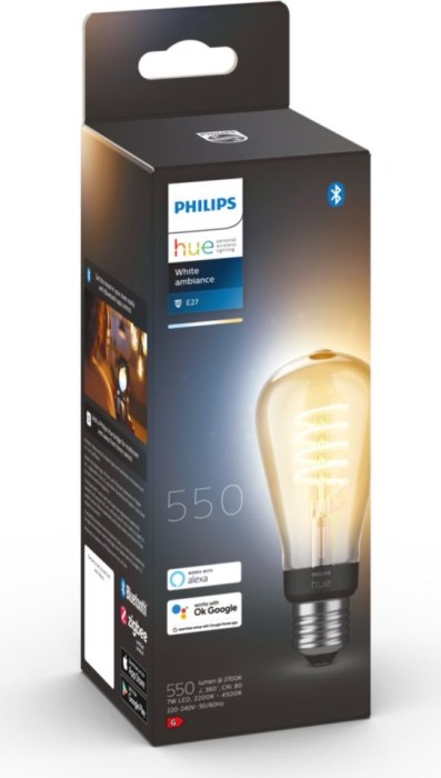 Philips Hue White Ambiance 550 Filament Edison E27 7W ST64