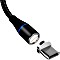 YSJJZRL Magnetisches Ladekabel USB Typ-C LED 1m schwarz