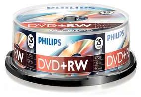 Philips DVD+RW 4.7GB, 25er-Pack
