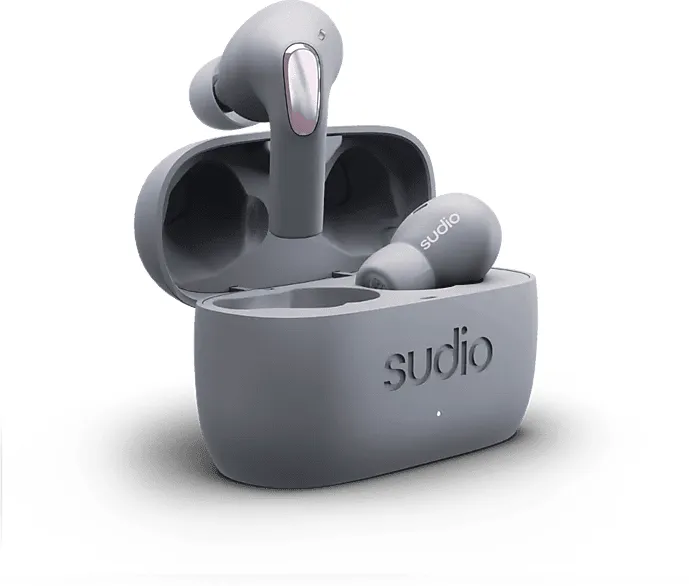 Sudio E2 kabelloser In-Ear Bluetooth Kopfhörer grau – Kopfhörer