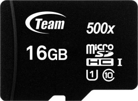 500x Black R80/W15 microSDHC 16GB Kit UHS I U1