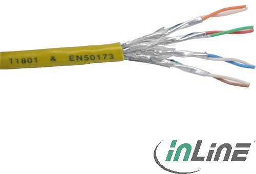 InLine Twisted-Pair kabel przyłączeniowy, Cat6, S/FTP, bez wtyczki, 100m, żółty