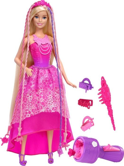 Modepuppen Zauberhaar Prinzessin pin 4 Königreiche Mattel Barbie DKB60 
