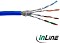 InLine Twisted-Pair kabel przyłączeniowy, Cat6, S/FTP, bez wtyczki, niebieski, 100m (76499B)