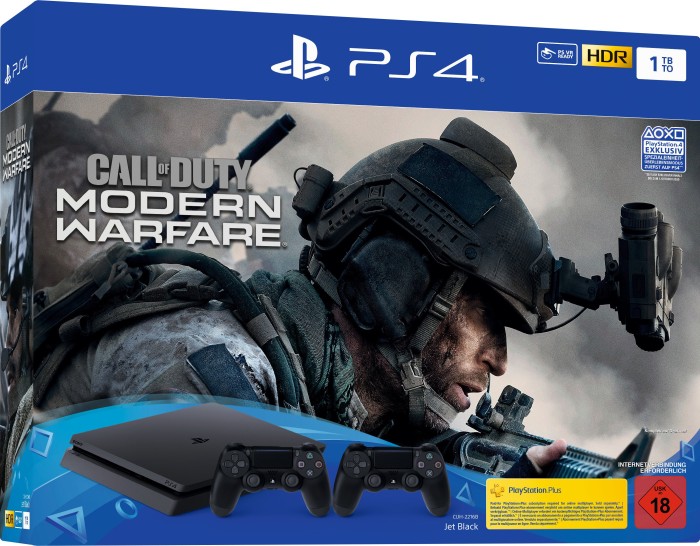 Sony PlayStation 4 Slim - 1TB inkl. 2 Controller Call of Duty: Modern Warfare Bundle schwarz