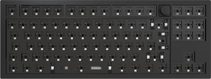 Keychron Q3 QMK Custom Knob Version, TKL 80% Layout, Barebone Tastatur, Carbon Black, ISO